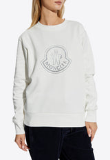 Moncler Crystal Logo Crewneck Sweatshirt White J20938G00040 899TR-033