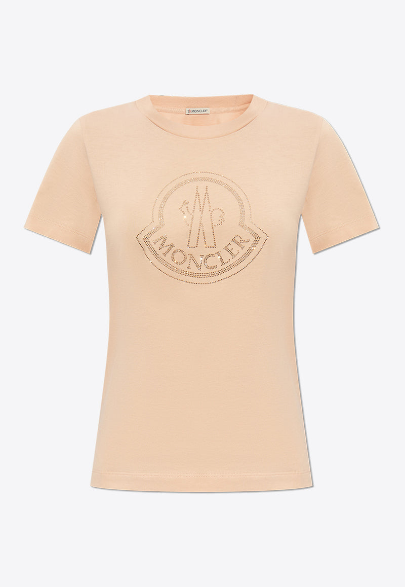 Moncler Crystal Logo T-shirt Pink J20938C00017 829FB-514