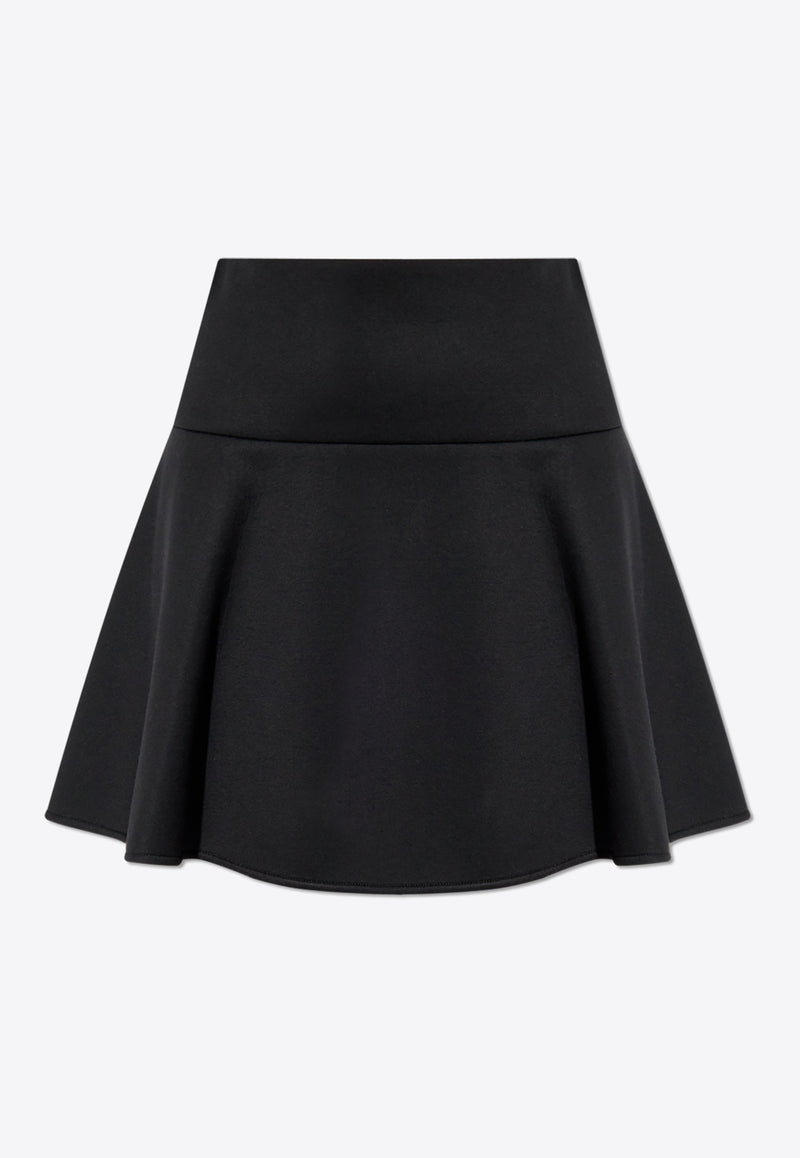 Moncler Neoprene Flared Mini Skirt Black J20938H00015 89AQN-999