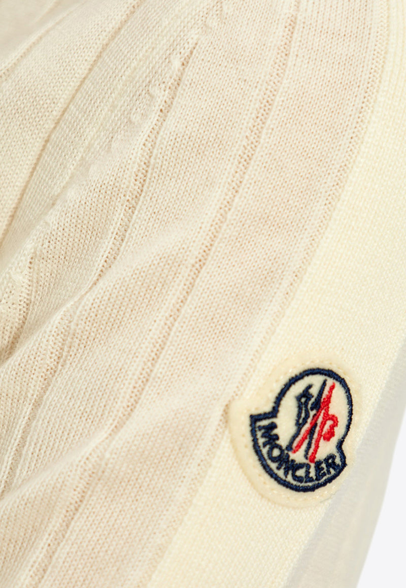 Moncler Logo Patch Turtleneck Sweater Cream J20939F00004 M4394-034