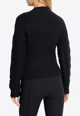 Moncler Cable Knit Wool-Blend Sweater Black J20939F00023 M4910-999