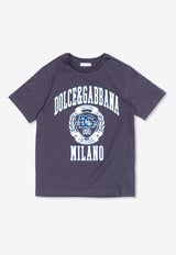 Dolce 
Gabbana Kids Girls DG Logo Print Crewneck T-shirt Blue L4JTHU G7NNM-B3681