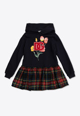 Dolce 
Gabbana Kids Girls Tulip Print Hooded Dress Blue L5JD8Y G7NMK-S9000