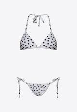 Dolce 
Gabbana Polka Dot Triangle Bikini White O8A02J FSG8C-HWBDN