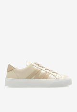 Moncler Monaco Leather Low-Top Sneakers Cream J209B4M00140 M4496-051