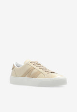 Moncler Monaco Leather Low-Top Sneakers Cream J209B4M00140 M4496-051