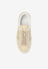 Moncler Monaco Leather Low-Top Sneakers Cream J209B4M00140 M4496-051