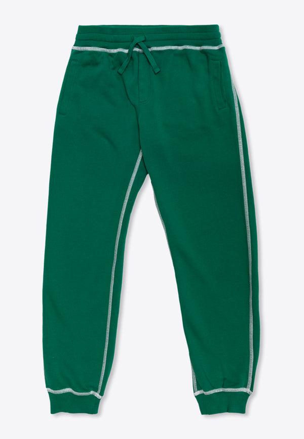 Dolce 
Gabbana Kids Boys DG Logo Embroidered Track Pants Green L4JPJN G7NVV-V0403