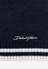 Dolce 
Gabbana Kids Boys Logo Embroidered Wool Scarf Blue LBKAD9 JCVW0-B6712