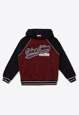 Dolce 
Gabbana Kids Boys Logo Print Hooded Sweatshirt Bordeaux L4JWJW G7NMZ-S9000