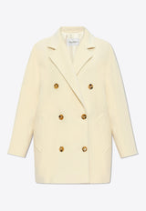 Max Mara Rebus Double-Breasted Wool Blend Coat Cream REBUS 2421086011-021