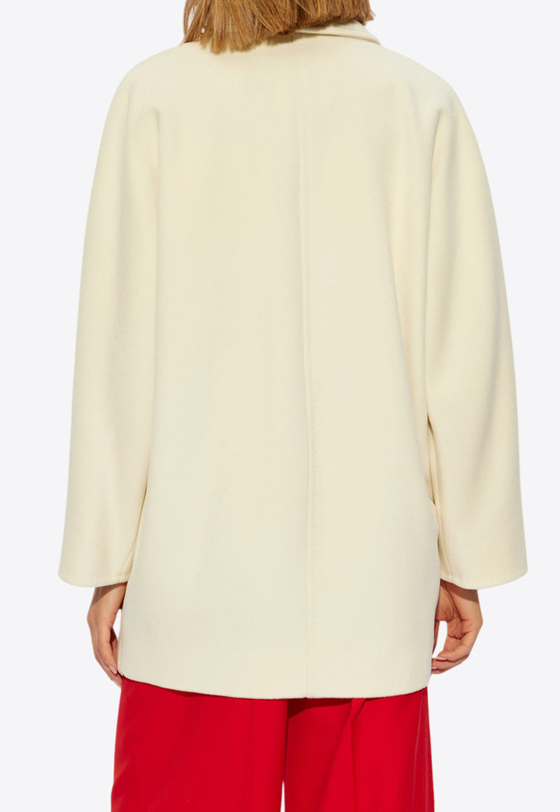 Max Mara Rebus Double-Breasted Wool Blend Coat Cream REBUS 2421086011-021