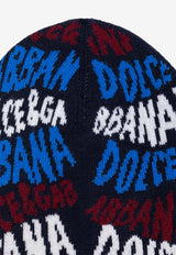 Dolce 
Gabbana Kids Boys Jacquard Wool Beanie Blue LBKH93 JCVV3-S9000