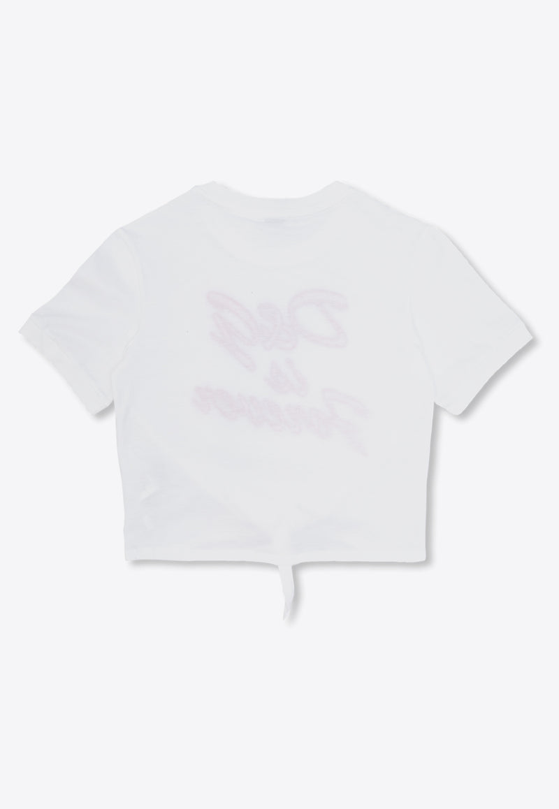 Dolce 
Gabbana Kids Girls DG Logo Crewneck T-shirt White L5JTMY G7M1A-W0800