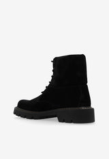 Loewe Sierra Suede Combat Boots Black M816285XAJ 0-BLACK MEDIUM TABACCO