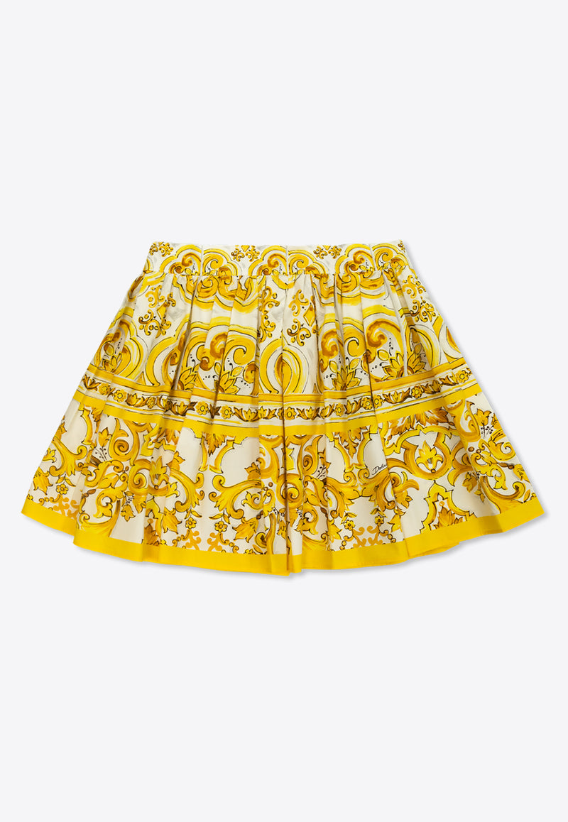 Dolce 
Gabbana Kids Girls Majolica Print Skirt Yellow L55I20 FI5JY-HG3TN