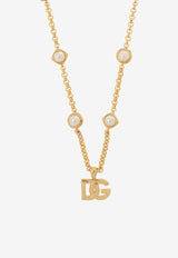 Dolce 
Gabbana DG Logo Pendant Chain Necklace Gold WNQ6L2 W1111-ZOO00