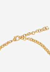 Dolce 
Gabbana DG Logo Pendant Chain Necklace Gold WNQ6L2 W1111-ZOO00