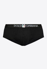 Dolce 
Gabbana Tri-Color Emblem Stretch Briefs Black M3C03J ONN94-N0000