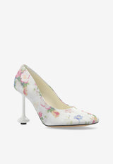 Loewe Toy 90 Brushed Suede Pumps  Cream LLSTS01X06 0-WHITE PINK MULTICOLOR