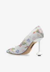 Loewe Toy 90 Brushed Suede Pumps  Cream LLSTS01X06 0-WHITE PINK MULTICOLOR