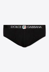 Dolce 
Gabbana Logo Embroidered Stretch Briefs Black M3C01J ONN94-N0000