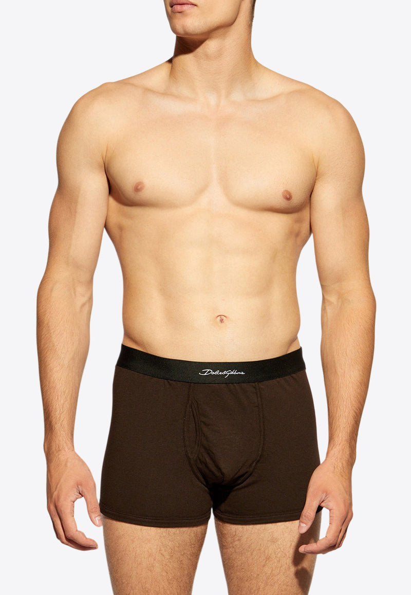 Dolce 
Gabbana Logo Signature Stretch Boxers Brown M4F39J ONR21-M3927