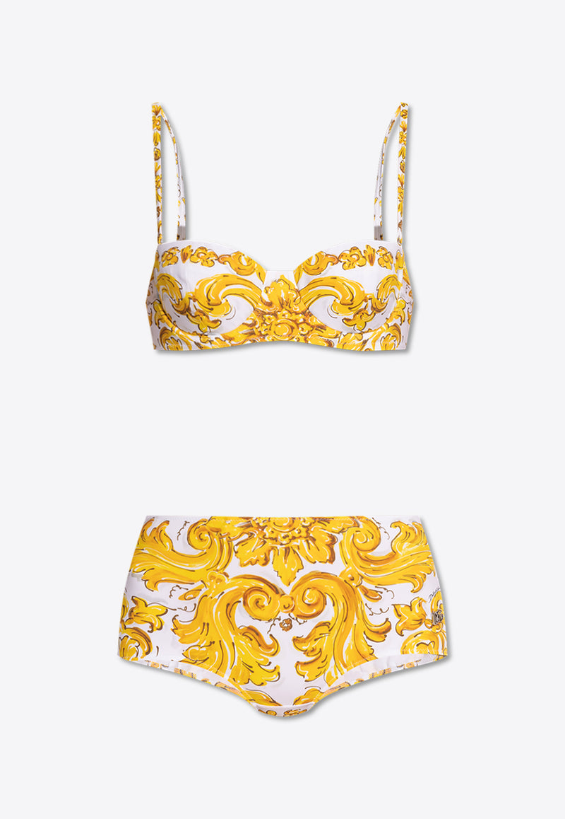 Dolce 
Gabbana Majolica Print Bikini Yellow O8A27J ONR14-H45DQ