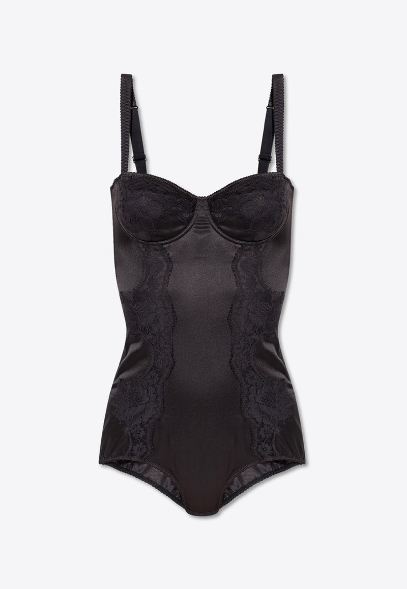 Dolce 
Gabbana Lace-Trimmed Silk Bodysuit Black O9A05T ONO13-N0000