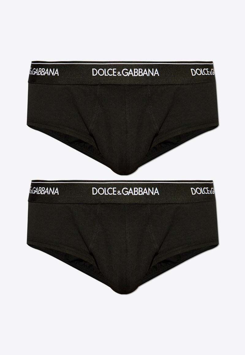 Dolce 
Gabbana Logo Waistband Briefs - Set of 2 Black M9C05J ONN95-N0000