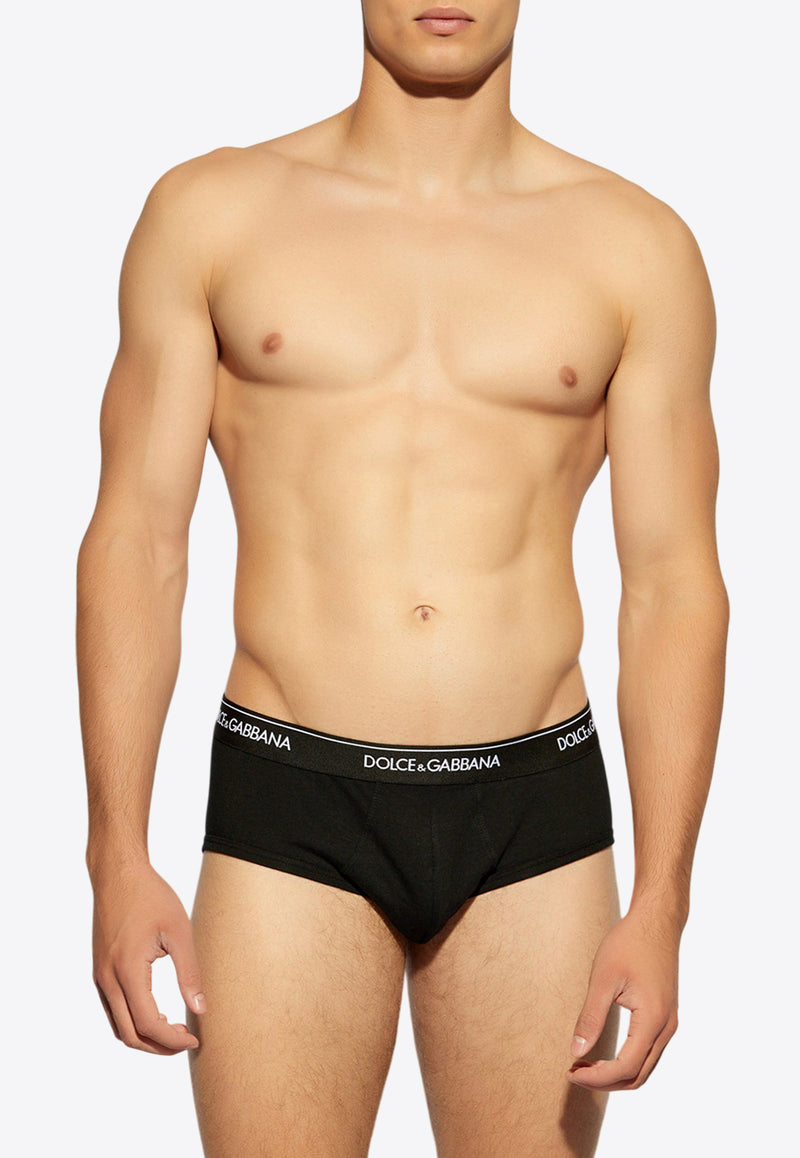 Dolce 
Gabbana Logo Waistband Briefs - Set of 2 Black M9C05J ONN95-N0000