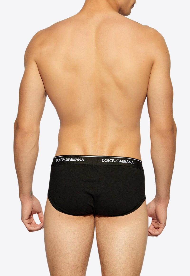 Dolce 
Gabbana Logo Waistband Briefs - Set of 2 Black M9C05J ONN95-N0000