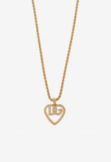 Dolce 
Gabbana DG Heart Pendant Necklace Gold WNQ6L4 W1111-ZOO00