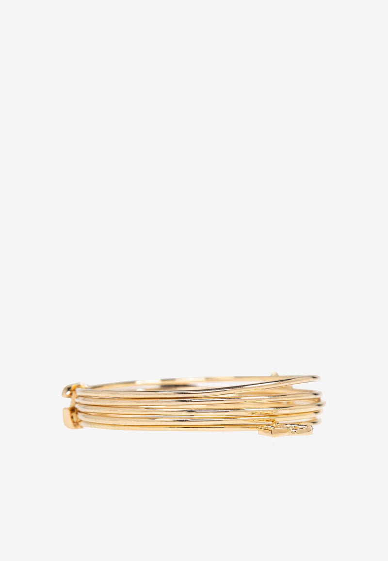 Dolce 
Gabbana DG Logo Charm Multi-Hoop Bangle Gold WBQ6M3 W1111-ZOO00