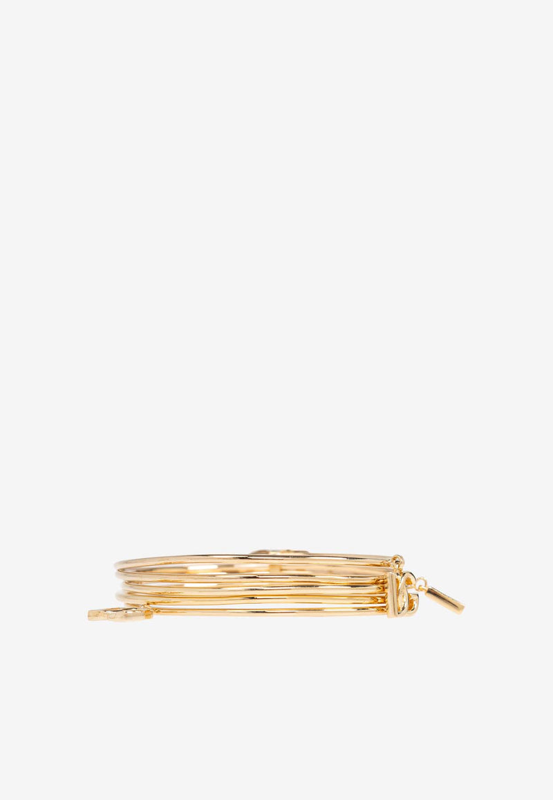 Dolce 
Gabbana DG Logo Charm Multi-Hoop Bangle Gold WBQ6M3 W1111-ZOO00