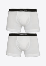 Tom Ford Logo Jacquard Boxer Briefs - Set of 2 White T4XC31410 0-100