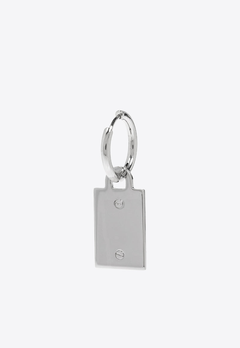 Dolce 
Gabbana Creole Logo Tag Single Earring Silver WEP7T1 W1111-87655