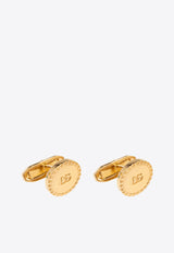 Dolce 
Gabbana DG Logo Brass Round Cufflinks Gold WFQ5L1 W1111-ZOO00