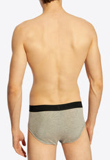 Tom Ford Logo Jacquard Stretch Briefs Gray T4LC11410 0-020