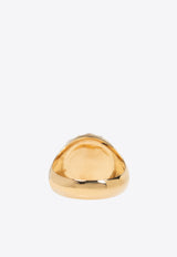 Dolce 
Gabbana Floral Enameled Signet Ring Gold WRQ5S3 W1111-ZOO00