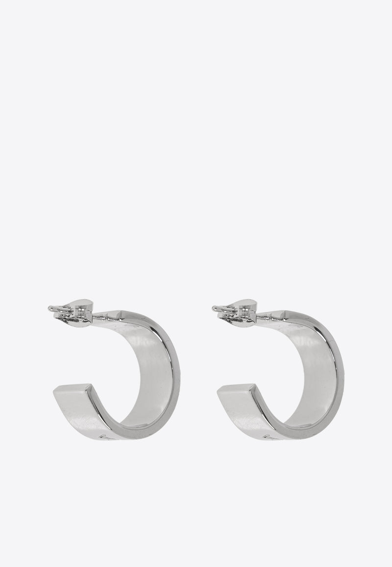 Dolce 
Gabbana Logo Engraved Hoop Earrings Silver WEQ5P4 W1111-87655