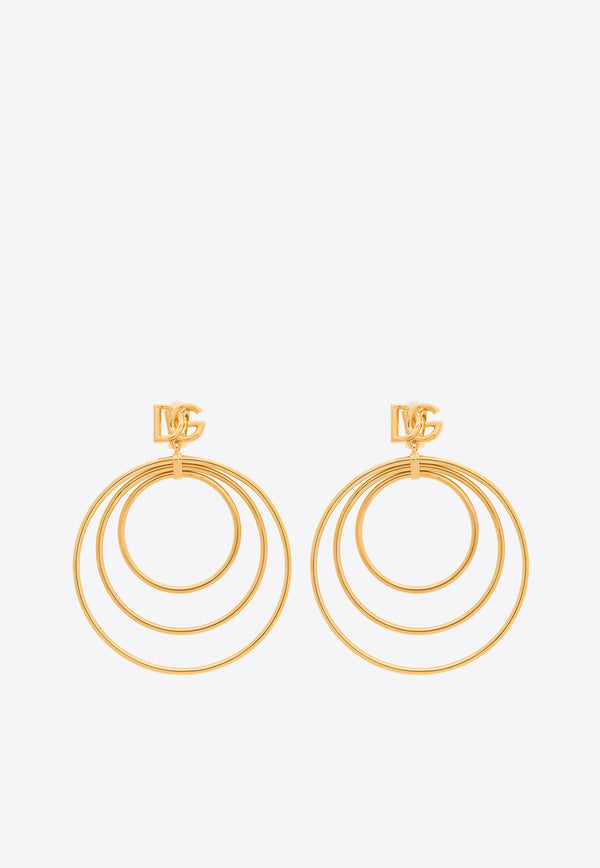 Dolce 
Gabbana DG Logo Charm Multi-Hoop Earrings Gold WEQ6M6 W1111-ZOO00