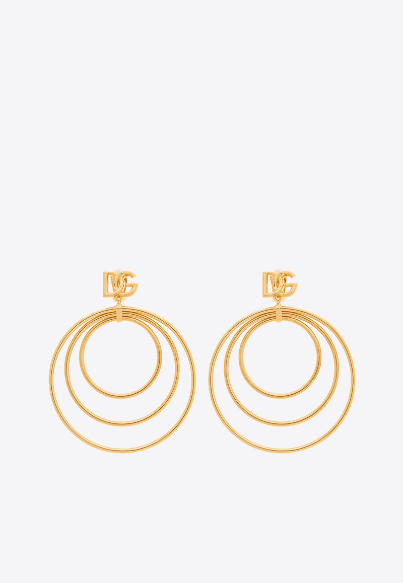 Dolce 
Gabbana DG Logo Charm Multi-Hoop Earrings Gold WEQ6M6 W1111-ZOO00