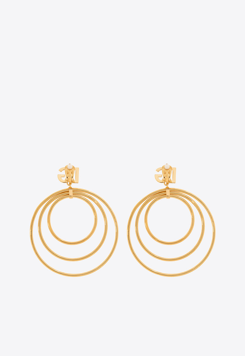 Dolce 
Gabbana DG Logo Charm Multi-Hoop Earrings Gold WEQ6M6 W1111-ZOO00