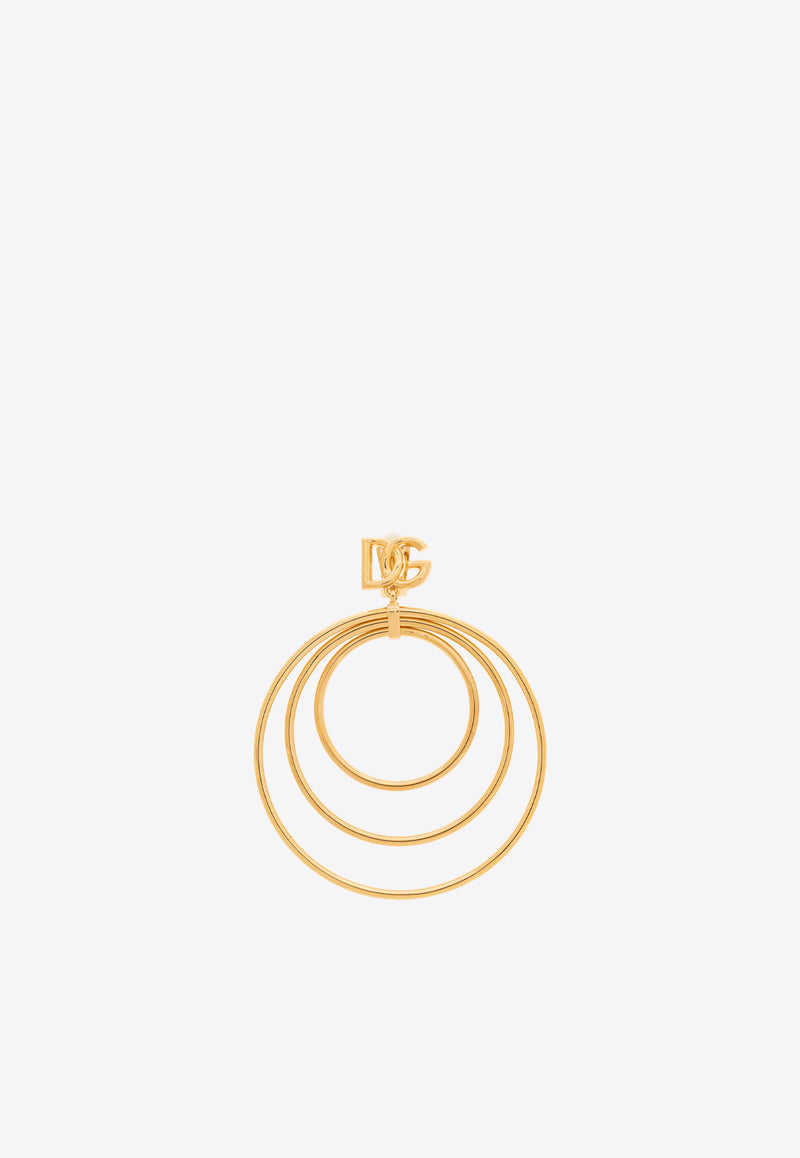 Dolce 
Gabbana DG Logo Charm Multi-Hoop Earrings Gold WEQ6M6 W1111-ZOO00