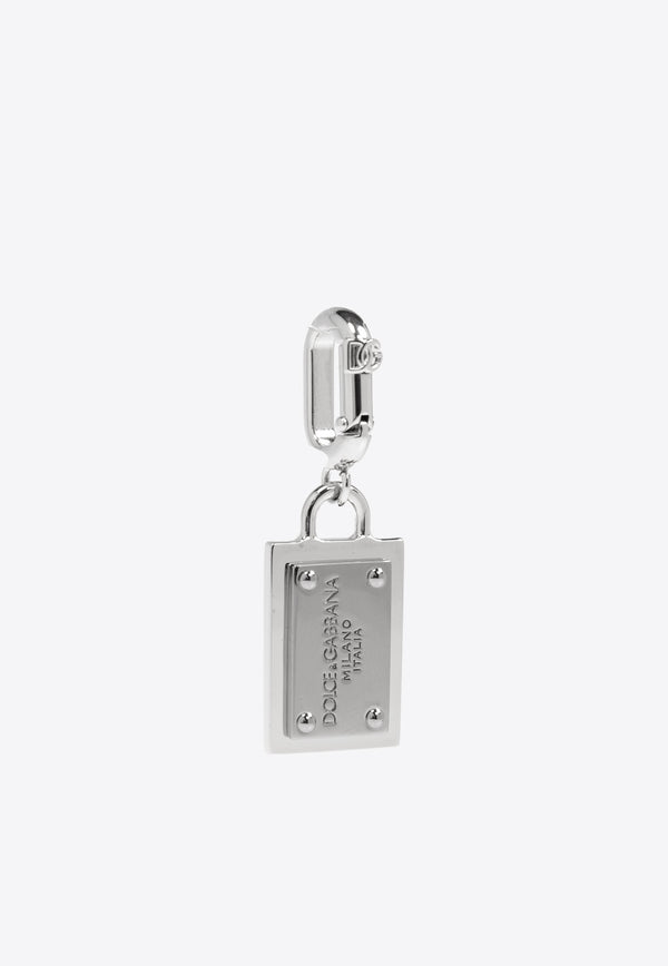 Dolce 
Gabbana Engraved Logo Brass Tag Pendant Silver WVQ5L2 W1111-87655