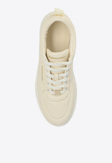 Salvatore Ferragamo Caro Nappa Leather Low-Top Sneakers Cream 029109 CARO MAN 774866-MASCARPONE