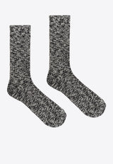 Birkenstock Rib Knit Slub Socks Black 1008031 0-BLACK GRAY