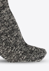 Birkenstock Rib Knit Slub Socks Black 1008039 0-BLACK GRAY