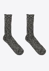 Birkenstock Rib Knit Slub Socks Black 1008039 0-BLACK GRAY